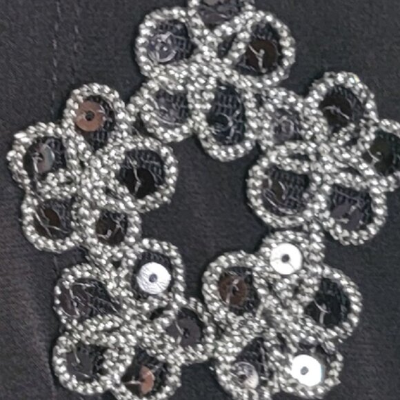 Amys Closet Fancy Party Dress Sequins Netting Attached Jacket Black Size 10 - Picture 7 of 15